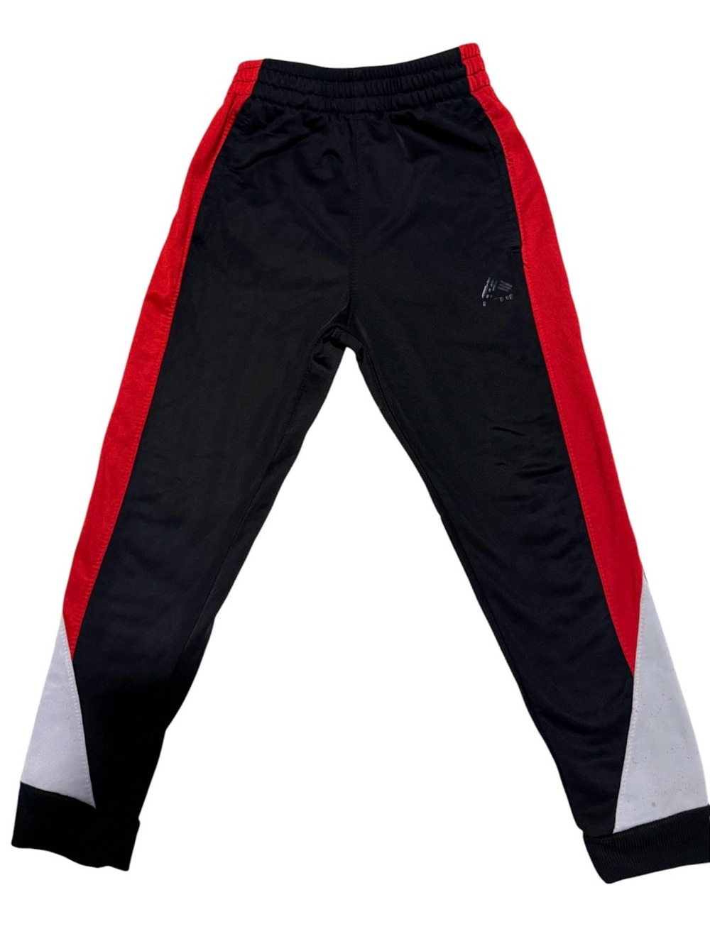 Kids RBX Black Joggers with Red Side Panels and White Accents
